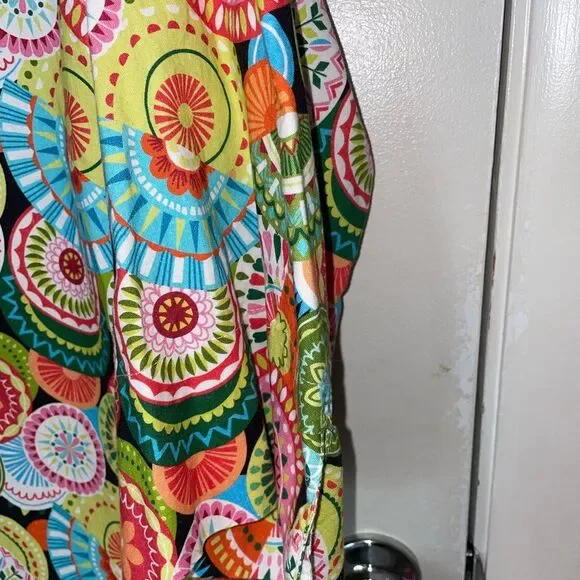 Coco Jase multicolor psychadelic blouse top boho sz 3XL floral abstract bright - Picture 2 of 7